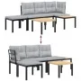 Gartenbankkissen 4-teilig, Stahl mit schwarzer Pulverbeschichtung. von , Gartensets - Ref: Foro24-3283640, Preis: 298,16 €, R...