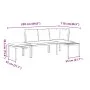 Garden bench with 3-piece cushions, steel frame with black powder coating. by , Garden sets - Ref: Foro24-3283642, Price: 250...