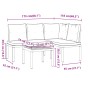 Garden bench with 3-piece cushions, steel frame with black powder coating. by , Garden sets - Ref: Foro24-3283649, Price: 270...