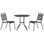 Stackable garden chairs, set of 3, made of steel with a gray powder coating. by , Garden sets - Ref: Foro24-3283764, Price: 2...