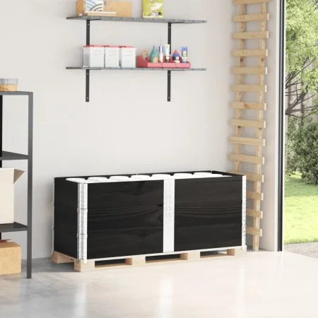 Pallet necklaces 3 units solid black pine wood 150x50 cm by , Loading platforms and pallets - Ref: Foro24-3295379, Price: 127...