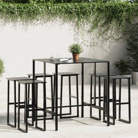 Juego de mesa alta y taburetes de jardín 7 piezas acero negro de , Conjuntos de jardín - Ref: Foro24-3283753, Precio: 514,64 ...