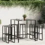 High table and garden stools set 7 pieces black steel by , Garden sets - Ref: Foro24-3283753, Price: 484,97 €, Discount: %