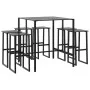High table and garden stools set 7 pieces black steel by , Garden sets - Ref: Foro24-3283753, Price: 484,97 €, Discount: %