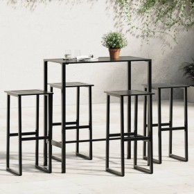 High table and garden stools set 5 pieces black steel by , Garden sets - Ref: Foro24-3283751, Price: 343,53 €, Discount: %