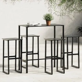 High table and garden stools set 5 pieces black steel by , Garden sets - Ref: Foro24-3283751, Price: 330,56 €, Discount: %