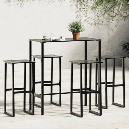 High table and garden stools set 5 pieces black steel by , Garden sets - Ref: Foro24-3283751, Price: 343,53 €, Discount: %