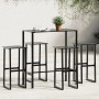 High table and garden stools set 5 pieces black steel by , Garden sets - Ref: Foro24-3283751, Price: 343,53 €, Discount: %