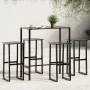 High table and garden stools set 5 pieces black steel by , Garden sets - Ref: Foro24-3283751, Price: 330,56 €, Discount: %
