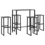 High table and garden stools set 5 pieces black steel by , Garden sets - Ref: Foro24-3283751, Price: 330,56 €, Discount: %