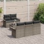 Conjunto de sofá de jardín 6 pcs Gris Poliratán