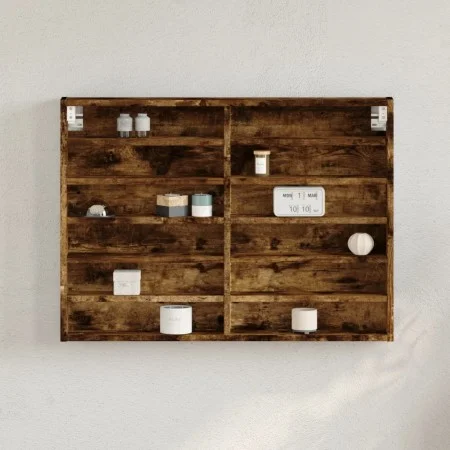 Engineered smoked oak wood display case 80x8.5x58 cm by , Shelves and shelves - Ref: Foro24-847958, Price: 44,99 €, Discount: %