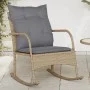 Garden rocking chair with beige synthetic rattan cushions by , Garden chairs - Ref: Foro24-369021, Price: 99,26 €, Discount: %
