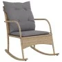 Garden rocking chair with beige synthetic rattan cushions by , Garden chairs - Ref: Foro24-369021, Price: 99,26 €, Discount: %