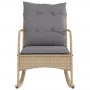 Garden rocking chair with beige synthetic rattan cushions by , Garden chairs - Ref: Foro24-369021, Price: 103,37 €, Discount: %