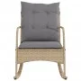 Garden rocking chair with beige synthetic rattan cushions by , Garden chairs - Ref: Foro24-369021, Price: 99,26 €, Discount: %