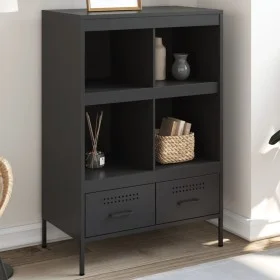 Cold-rolled black steel sideboard 68x39x101.5 cm by , Sideboards - Ref: Foro24-843102, Price: 144,76 €, Discount: %