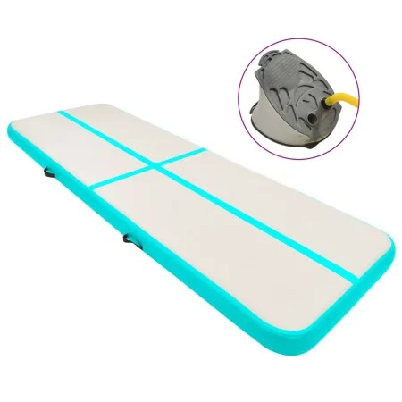Inflatable gymnastics mat with pump 500x100x20cm PVC green by vidaXL, Pilates and yoga mats - Ref: Foro24-92684, Price: 257,5...