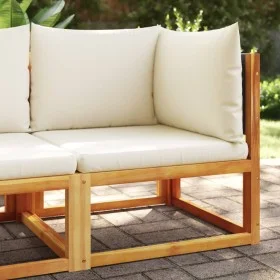 Corner garden sofa with solid acacia wood cushions by , Outdoor sofas - Ref: Foro24-4008168, Price: 123,00 €, Discount: %