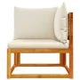 Corner garden sofa with solid acacia wood cushions by , Outdoor sofas - Ref: Foro24-4008168, Price: 123,00 €, Discount: %
