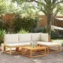 Garden sofa without armrests with solid acacia wood cushions by , Outdoor sofas - Ref: Foro24-4008177, Price: 109,20 €, Disco...
