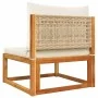 Garden sofa without armrests with solid acacia wood cushions by , Outdoor sofas - Ref: Foro24-4008177, Price: 109,20 €, Disco...