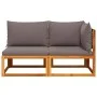 2-seater garden sofa with solid acacia wood cushions by , Outdoor sofas - Ref: Foro24-4008175, Price: 220,64 €, Discount: %