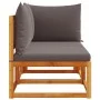 2-seater garden sofa with solid acacia wood cushions by , Outdoor sofas - Ref: Foro24-4008175, Price: 220,64 €, Discount: %