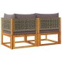 2-seater garden sofa with solid acacia wood cushions by , Outdoor sofas - Ref: Foro24-4008175, Price: 224,33 €, Discount: %