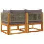 2-seater garden sofa with solid acacia wood cushions by , Outdoor sofas - Ref: Foro24-4008175, Price: 220,64 €, Discount: %