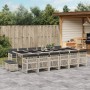 Garten-Esszimmer-Set mit 17-teiligen Kissen aus hellem grauem Kunst-Rattan. von , Gartensets - Ref: Foro24-3210827, Preis: 98...