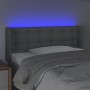 Cabecero con LED de tela gris claro 93x16x78/88 cm