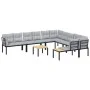 Gartensofa-Set mit 7-teiligen Kissen, pulverbeschichtetem schwarzen Stahl. von , Gartensets - Ref: Foro24-3283656, Preis: 646...