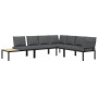 Garden sofa set with cushions, 4 pieces, black aluminum by , Garden sets - Ref: Foro24-3283682, Price: 702,25 €, Discount: %