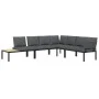 Garden sofa set with cushions, 4 pieces, black aluminum by , Garden sets - Ref: Foro24-3283682, Price: 678,69 €, Discount: %