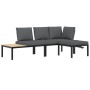Set de sofás de jardín con cojines 3 piezas aluminio negro de , Conjuntos de jardín - Ref: Foro24-3283680, Precio: 481,91 €