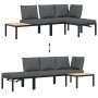 Set de sofás de jardín con cojines 3 piezas aluminio negro de , Conjuntos de jardín - Ref: Foro24-3283680, Precio: 481,91 €
