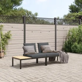 Garden sofa set with cushions 2 pieces black aluminum by , Garden sets - Ref: Foro24-3283705, Price: 293,13 €, Discount: %