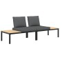 Garden sofa set with cushions 2 pieces black aluminum by , Garden sets - Ref: Foro24-3283705, Price: 294,96 €, Discount: %