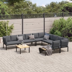 Garden sofa set with cushions 7 pieces black aluminum by , Garden sets - Ref: Foro24-3283689, Price: 1,00 €, Discount: %