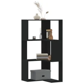 Corner shelf 3 levels black wood 50x50x102 cm by , Bookcases and shelves - Ref: Foro24-852592, Price: 55,72 €, Discount: %