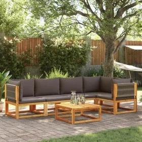 Garden sofa set with 6 pieces, solid acacia wood, and cushions. by , Outdoor sofas - Ref: Foro24-3278829, Price: 661,07 €, Di...