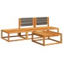 Set of garden sofas with 4-piece solid acacia wood cushions by , Outdoor sofas - Ref: Foro24-3278843, Price: 320,17 €, Discou...