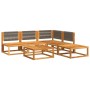 Garden sofa set with 6 pieces, solid acacia wood, and cushions. by , Outdoor sofas - Ref: Foro24-3278841, Price: 565,31 €, Di...