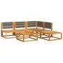 Garden sofa set with 6 pieces, solid acacia wood, and cushions. by , Outdoor sofas - Ref: Foro24-3278841, Price: 575,22 €, Di...