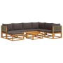 Garden sofa set with 8 pieces, solid acacia wood, and cushions. by , Garden sets - Ref: Foro24-3278904, Price: 802,10 €, Disc...