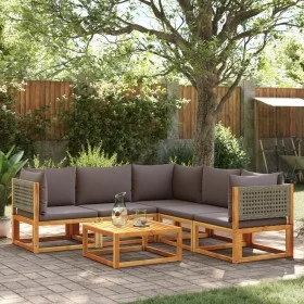 Garden sofa set with 6 pieces, solid acacia wood, and cushions. by , Garden sets - Ref: Foro24-3278897, Price: 610,65 €, Disc...