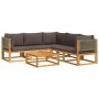 Garden sofa set with 6 pieces, solid acacia wood, and cushions. by , Garden sets - Ref: Foro24-3278897, Price: 610,65 €, Disc...