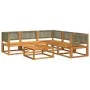 Garden sofa set with 6 pieces, solid acacia wood, and cushions. by , Garden sets - Ref: Foro24-3278897, Price: 610,65 €, Disc...