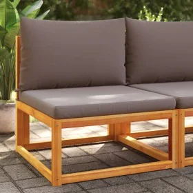 Garden sofa without armrests with solid acacia wood cushions by , Outdoor sofas - Ref: Foro24-4008161, Price: 106,66 €, Disco...